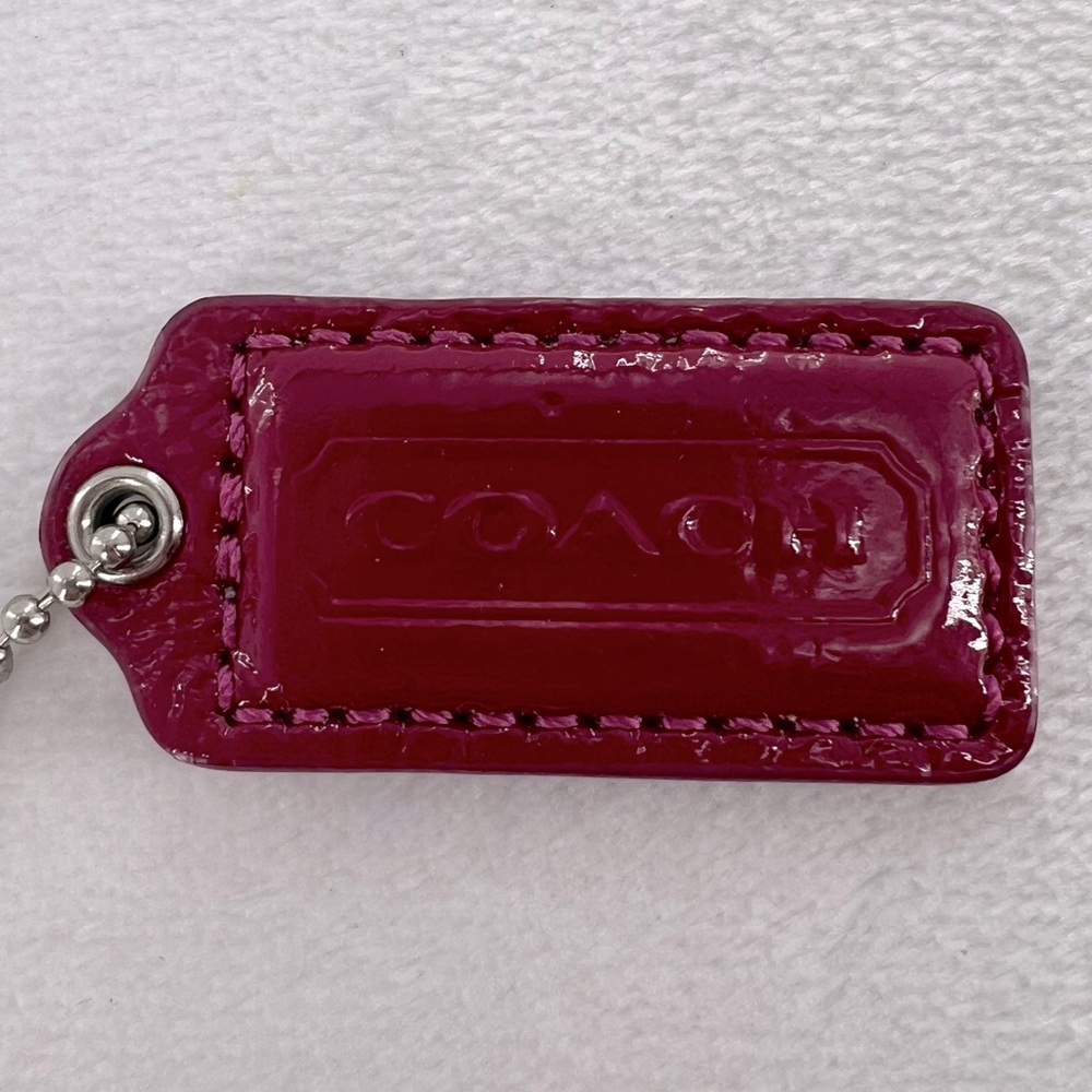 Coach Raspberry Red Patent Leather Bag Tag - Picture 2 of 6